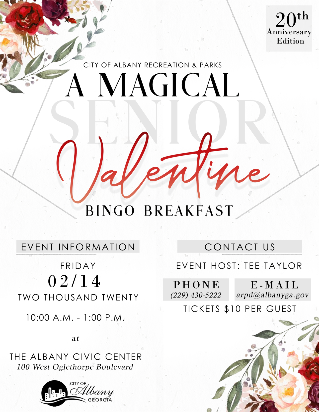 2020 ARPD Senior Bingo Breakfast Flyer