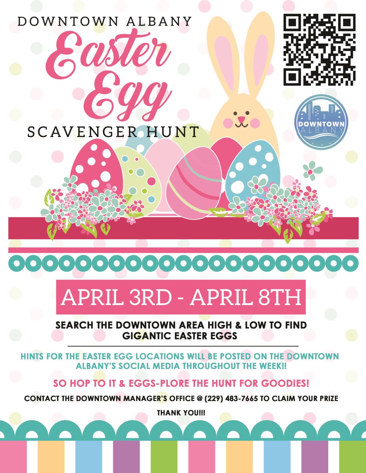 Downtown Albany East Egg Hunt Flyer 2023, L. Gaskins copy