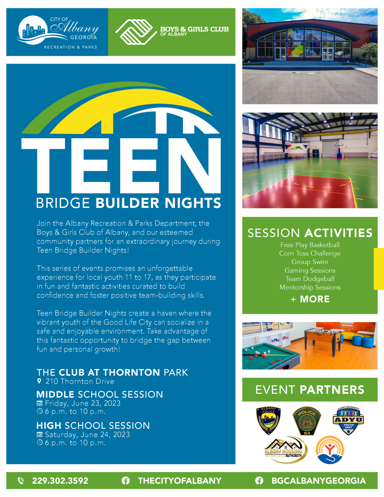 2023 Teen Bridge Builder Nights Flyer_ARPD-BGCAlbany