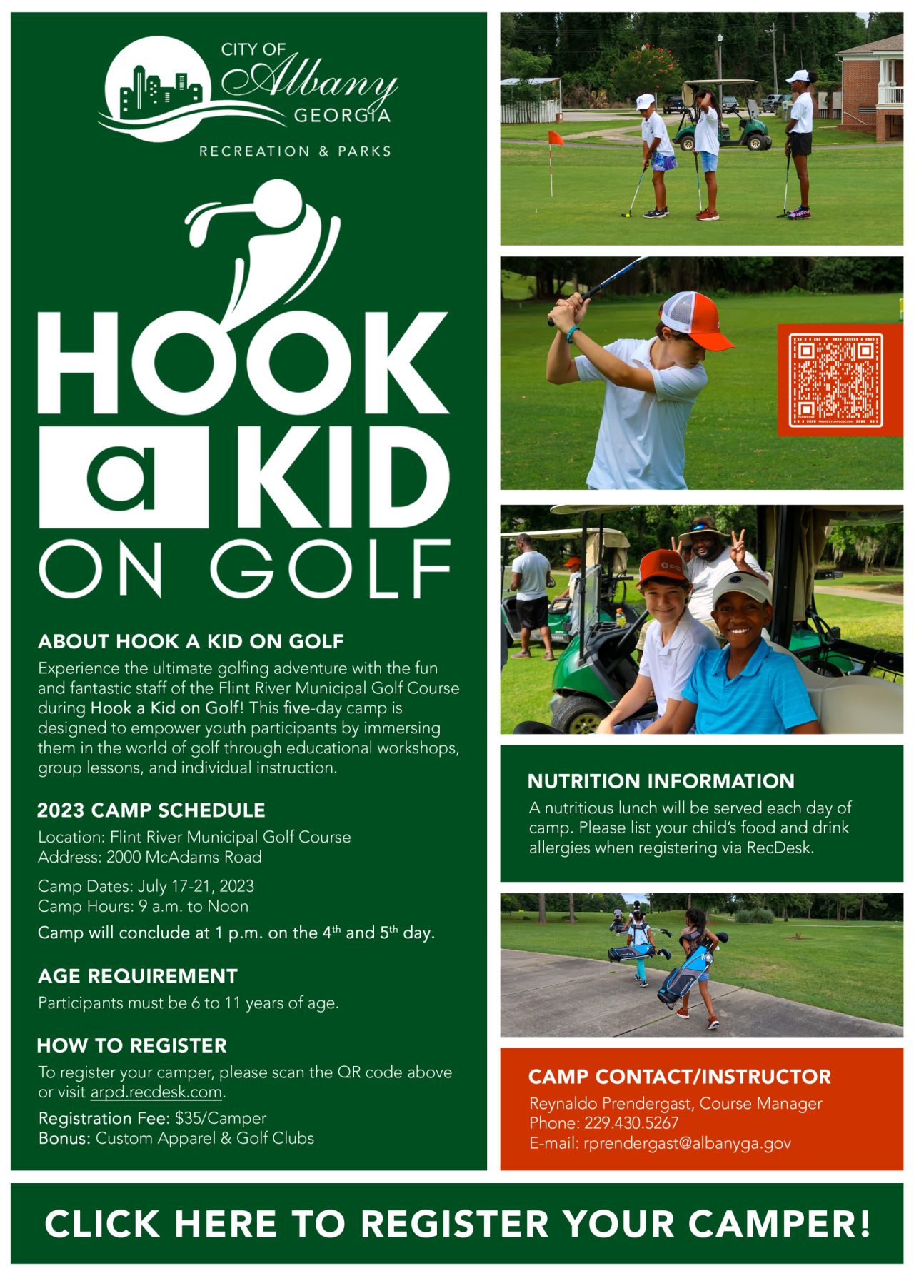 2023 Hook a Kid on Golf Camp E-mail Base