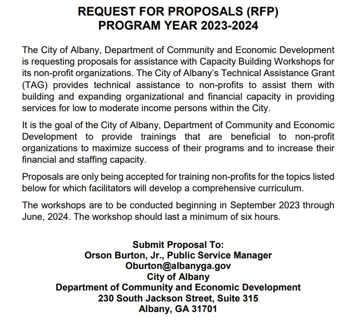 Request for Proposals (RFP) Program Year 2023-2024