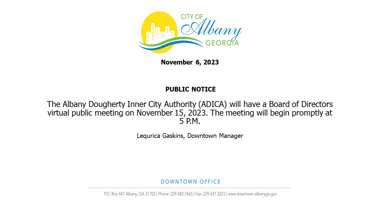 ADICA Board Meeting - Public Notice November 2023