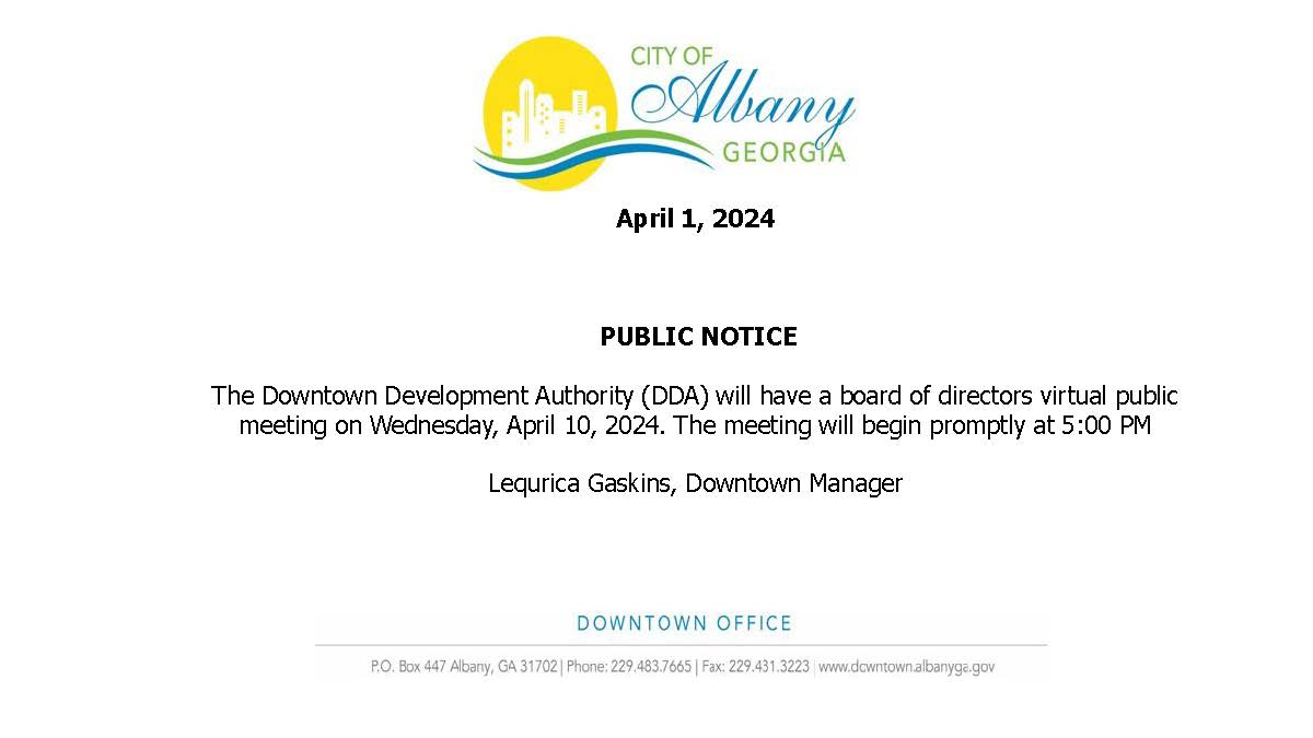 DDA Public Notice for April 10, 2024