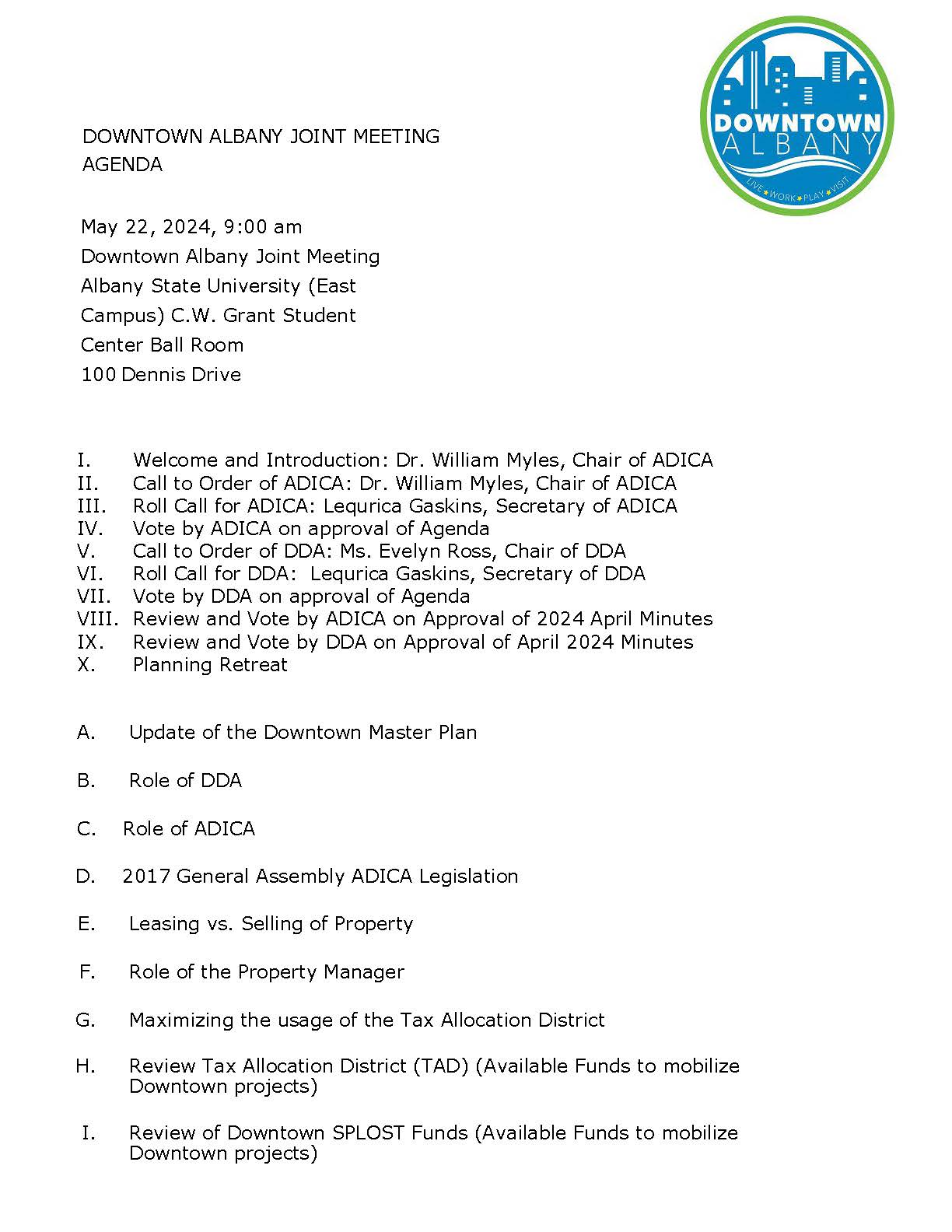 DOWNTOWN ALBANY JOINT MEETING AGENDA May 22, 2024_Page_1