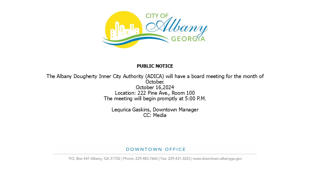 ADICA Public Notice for October